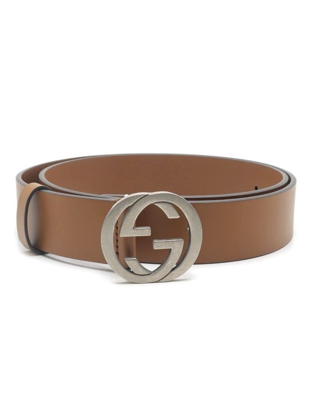 Gucci Interlocking G Belt 95 Brown Leather